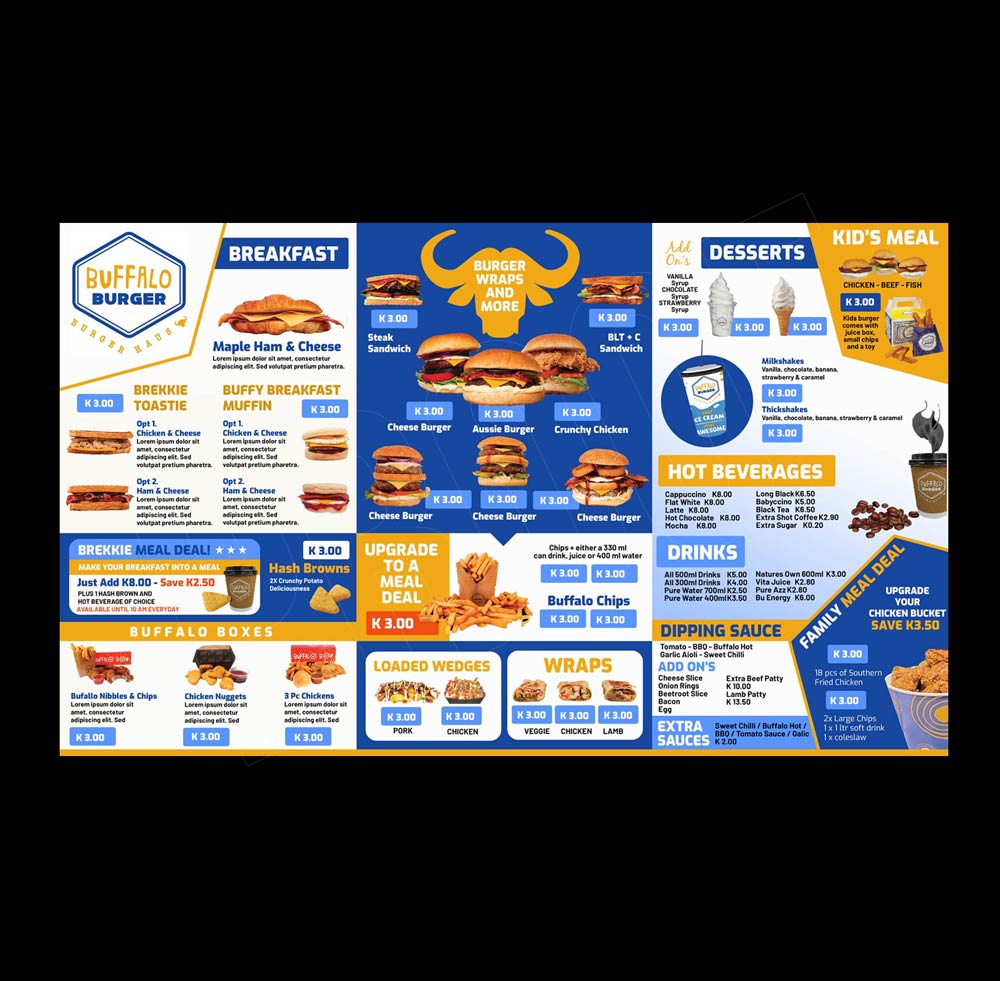 Menu Design by DA. for this project | Design #29643120