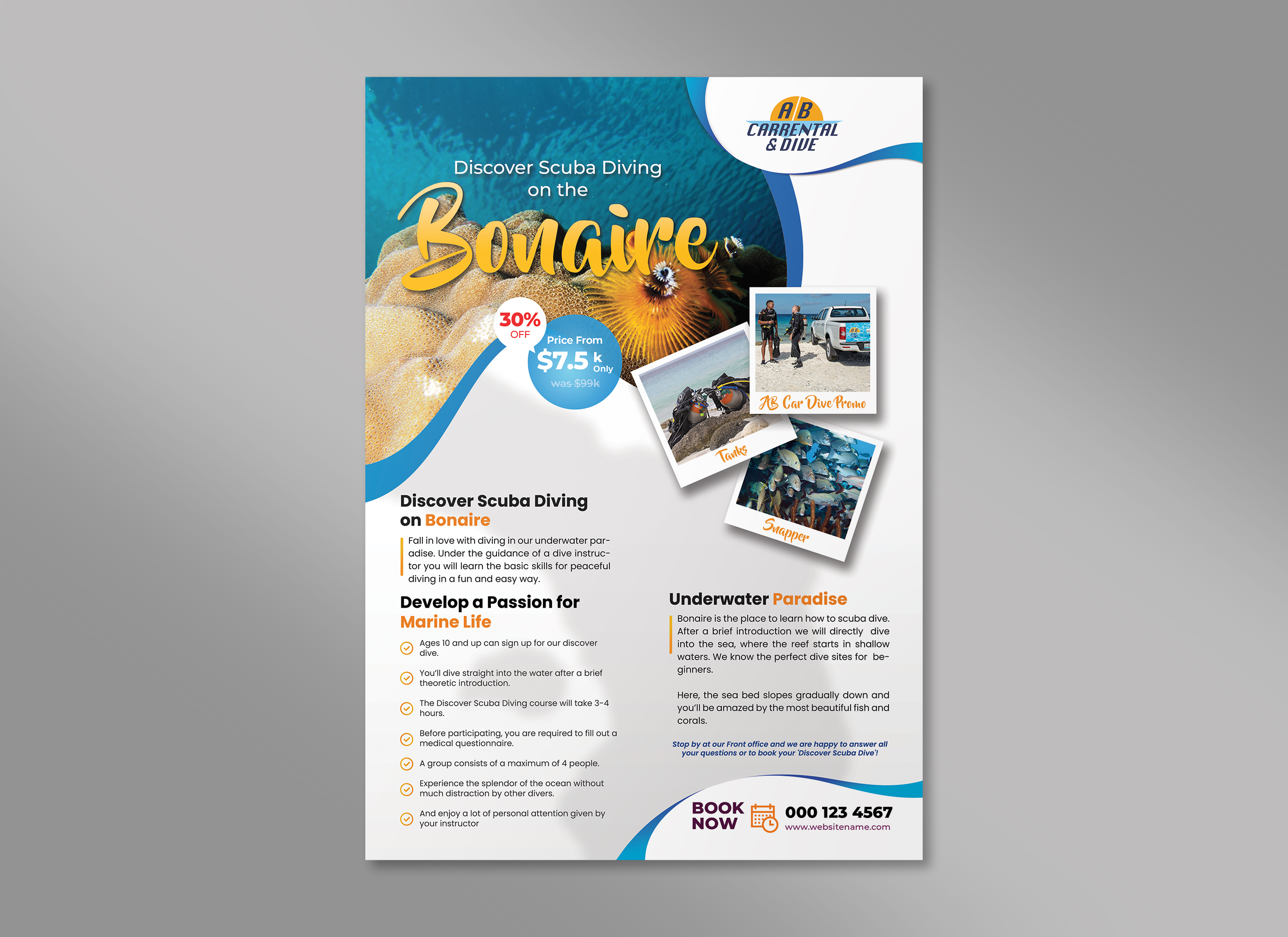 Diseño de Flyer por JoshuaCreative para AB Dive | Diseño #29646233