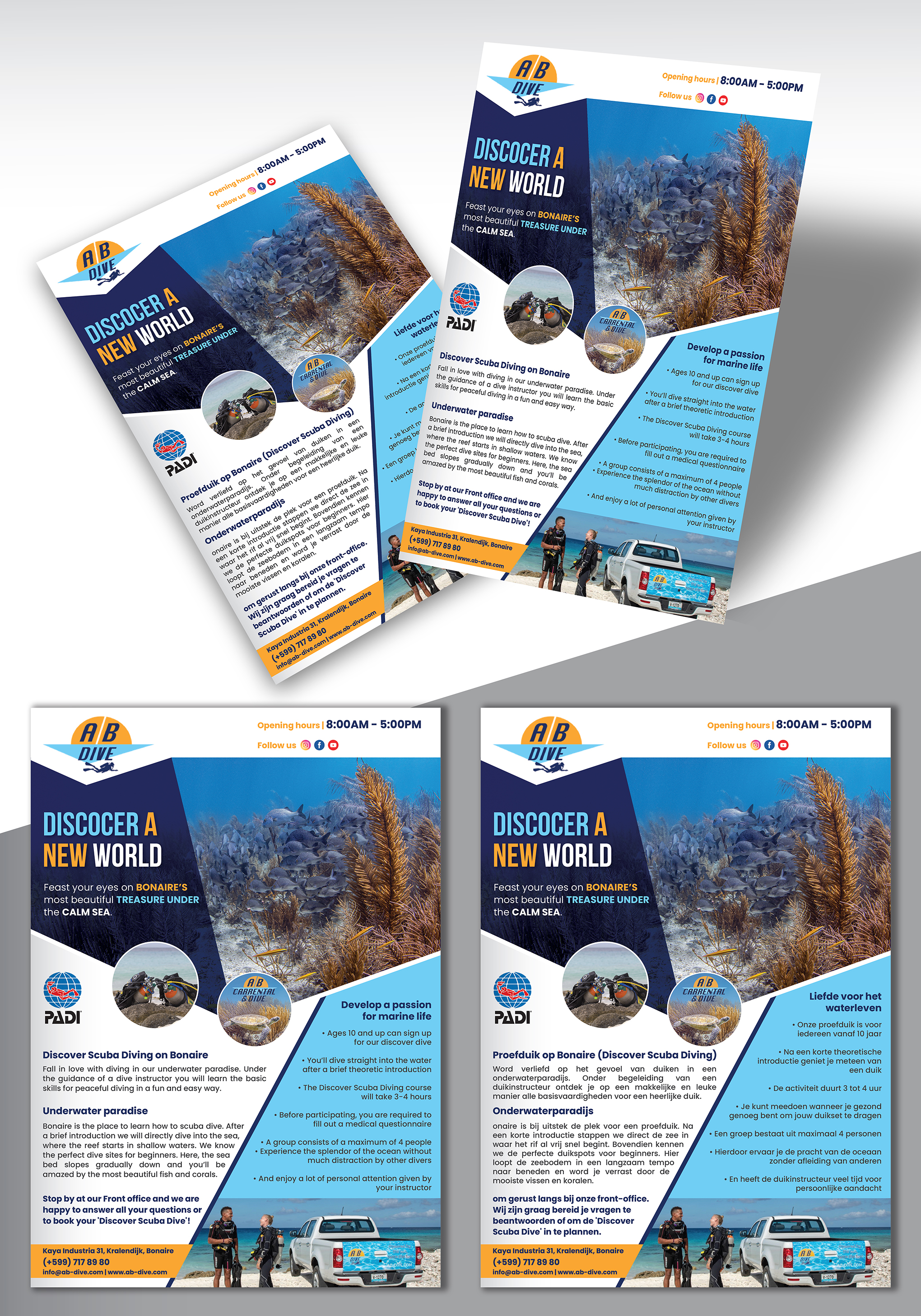 Diseño de Flyer por creativemood438 para AB Dive | Diseño #29643901