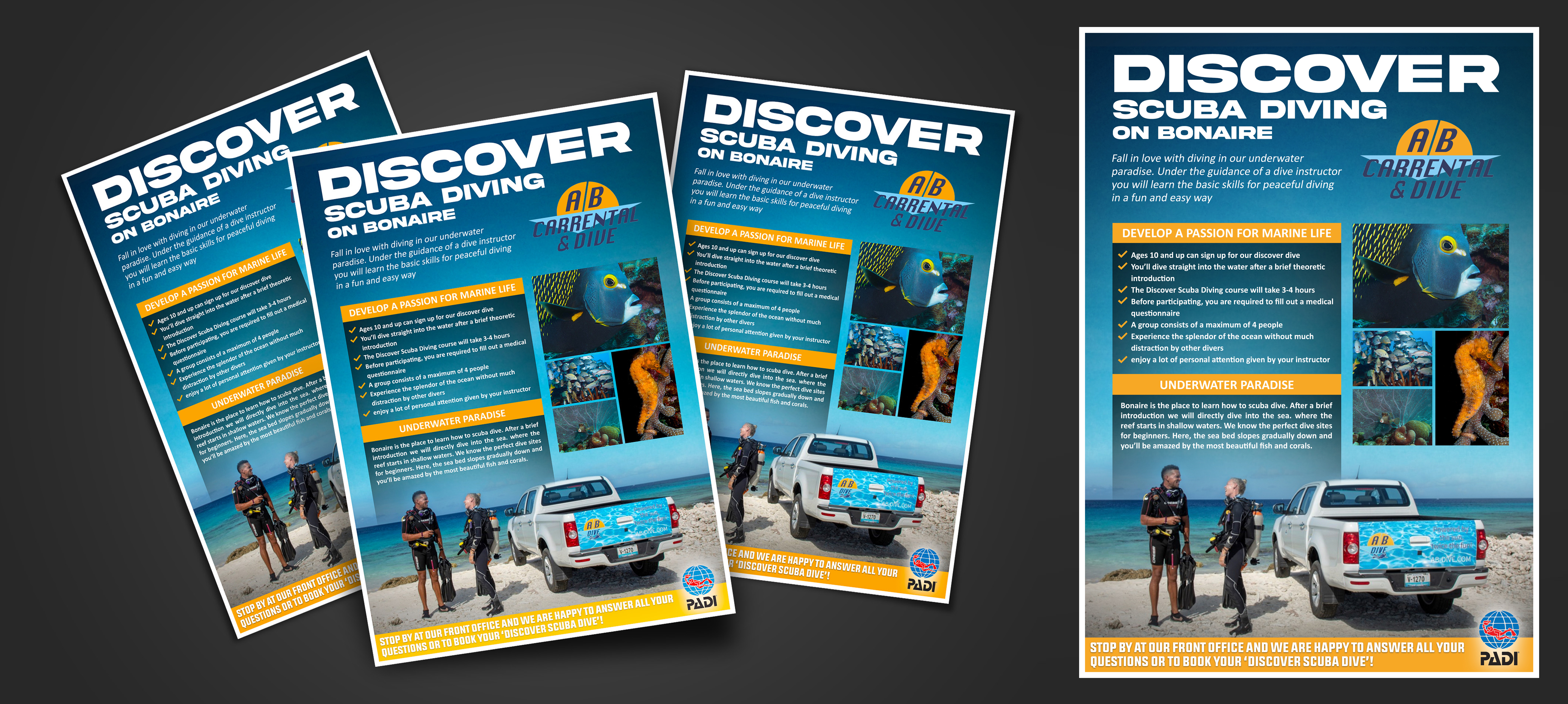 Flyer Design by aj for AB Dive | Design #29649037