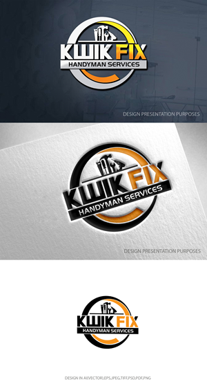 Logo Design by zebronicgraphic for Kwik Fix Handyman Services LLC | Design: #29650464