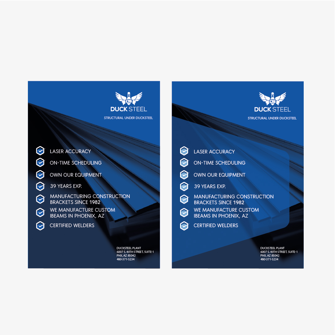 Flyer Design by Nargiza_Ts for Ducksteel Llc. | Design #29661702