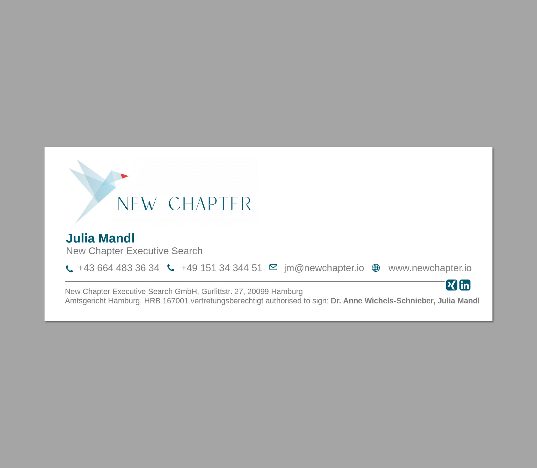 Schreibwaren-Design von LAXMI DESIGNHUB für New Chapter Executive Search GmbH | Design #29662370