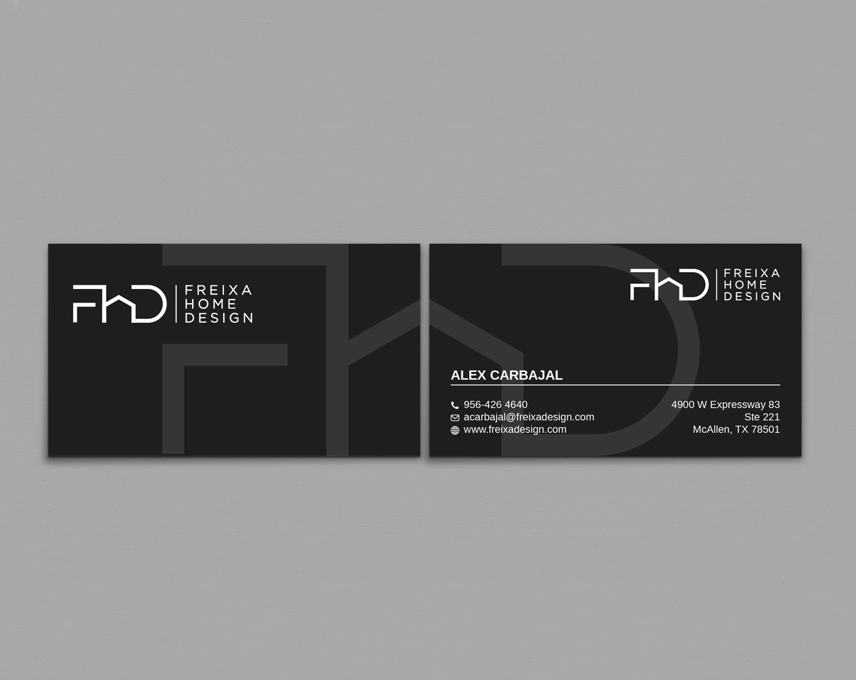 Business Card Design by LAXMI DESIGNHUB for Freixa Home Design, LLC | Design #29667700