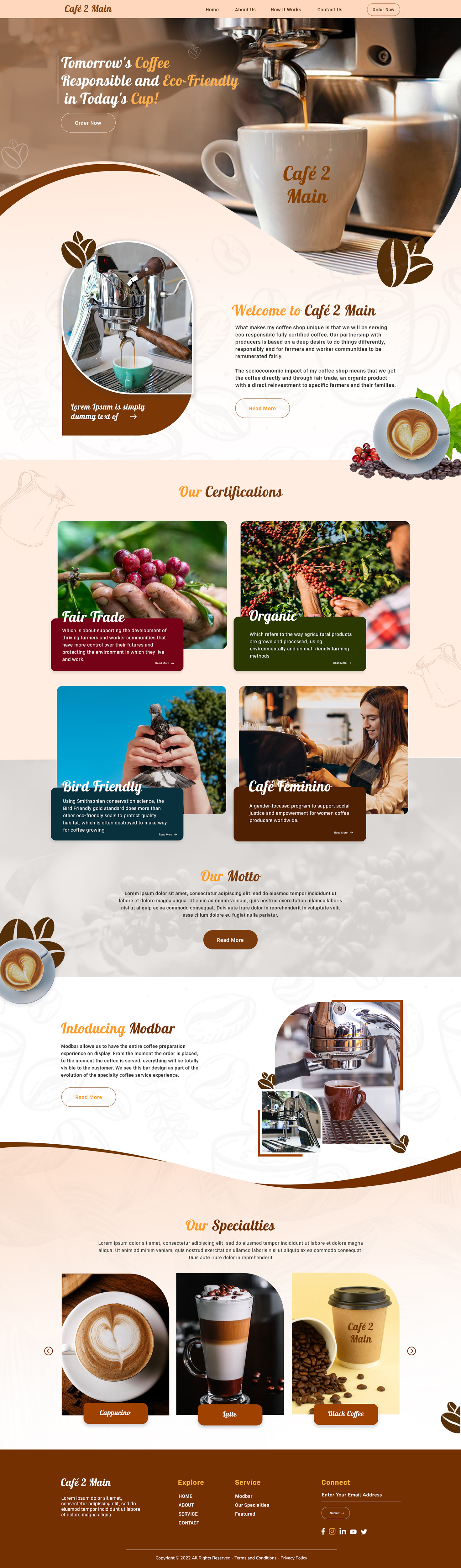 Web Design by KreativeMadz for Café 2 Main Inc. | Design #29697134