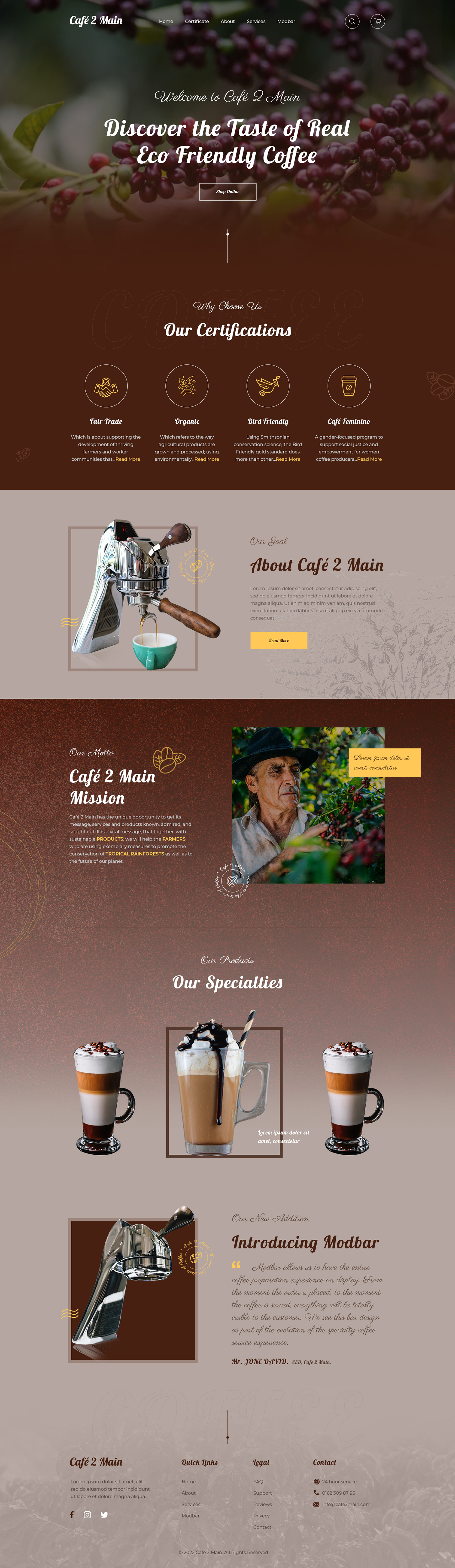 Web Design by KreativeMadz for Café 2 Main Inc. | Design #29697160
