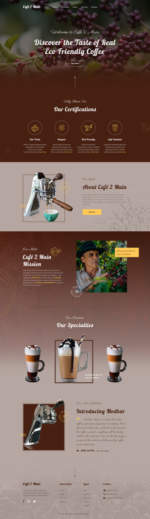 Web Design by KreativeMadz for Café 2 Main Inc. | Design: #29697160