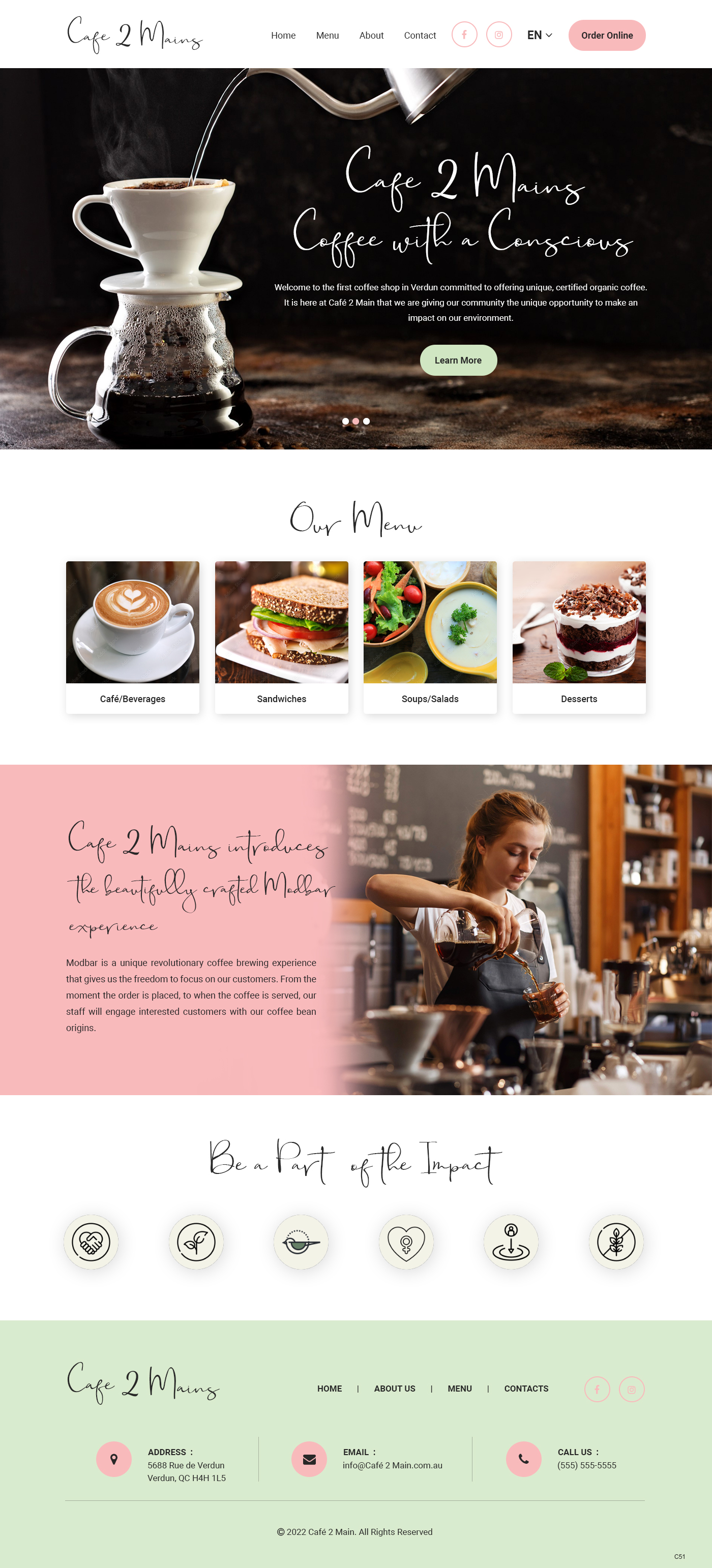 Web Design by pb for Café 2 Main Inc. | Design #29680308