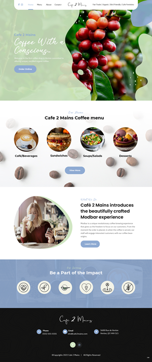 Web Design by pb for Café 2 Main Inc. | Design: #29680310