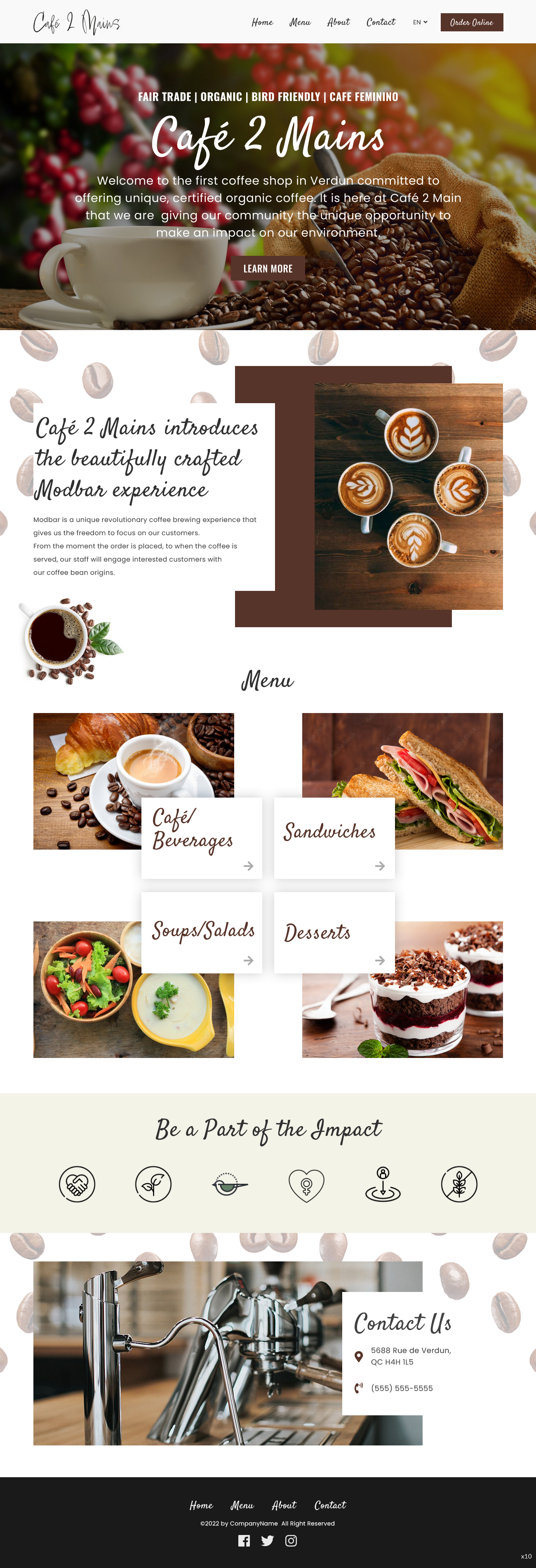 Web Design by pb for Café 2 Main Inc. | Design #29680314