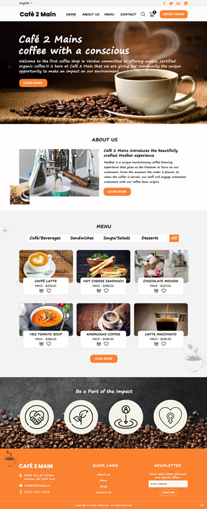 Web Design by pb for Café 2 Main Inc. | Design: #29685392