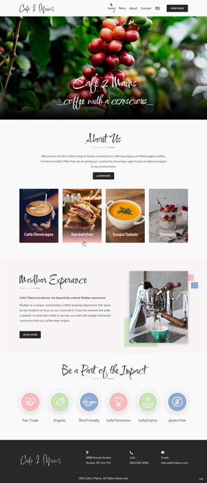 Web Design by pb for Café 2 Main Inc. | Design: #29685394