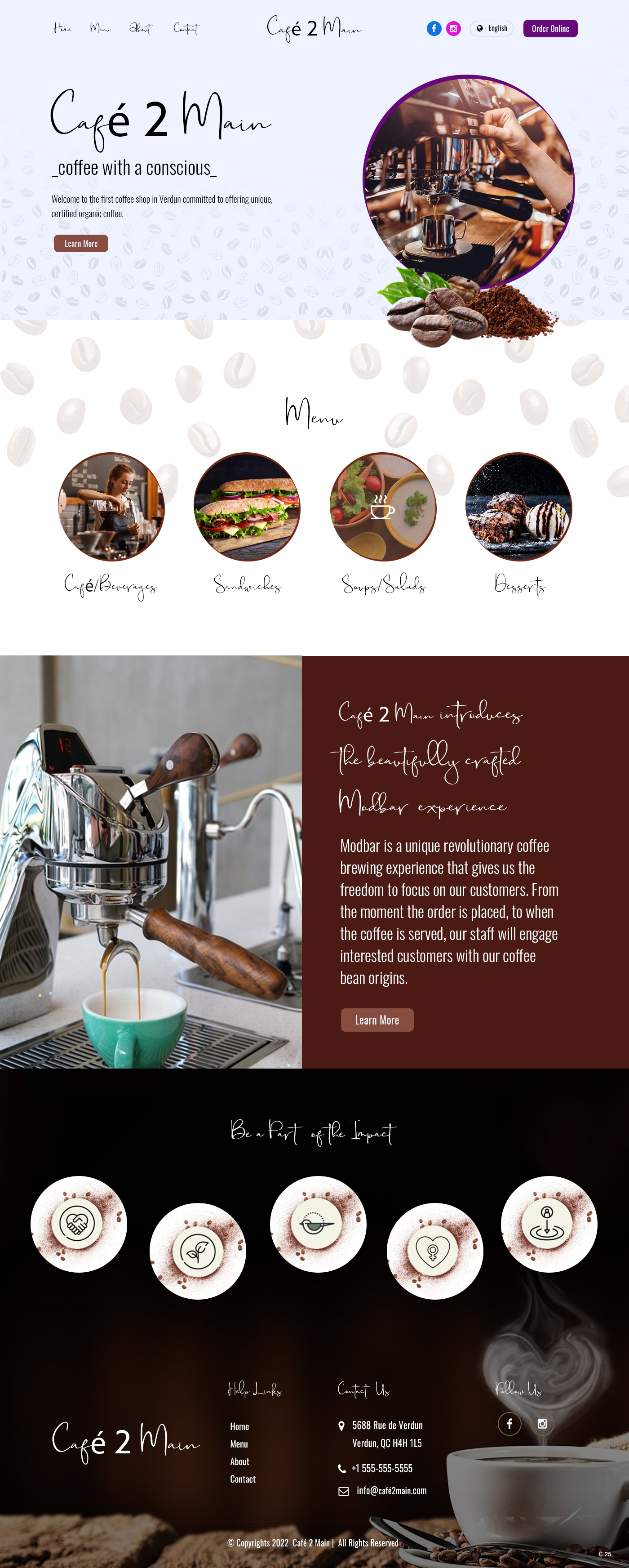 Web Design by pb for Café 2 Main Inc. | Design #29685395