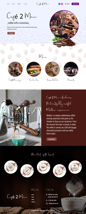 Web Design by pb for Café 2 Main Inc. | Design: #29685395