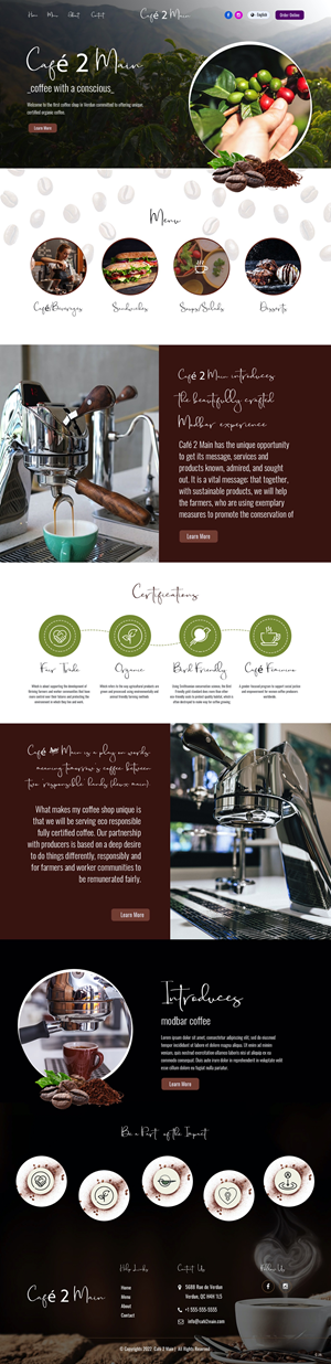Web Design by pb for Café 2 Main Inc. | Design: #29779107