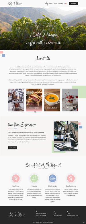 Web Design by pb for Café 2 Main Inc. | Design: #29779108
