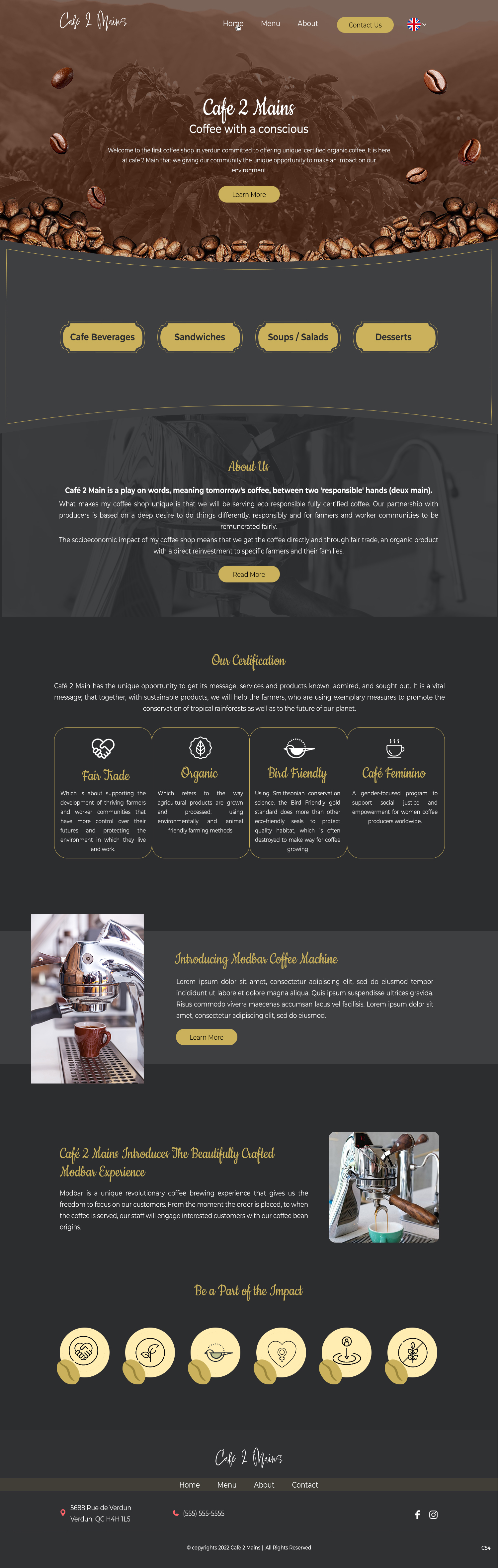 Web Design by pb for Café 2 Main Inc. | Design #29779109