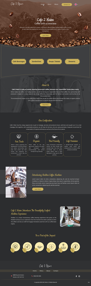 Web Design by pb for Café 2 Main Inc. | Design: #29779109