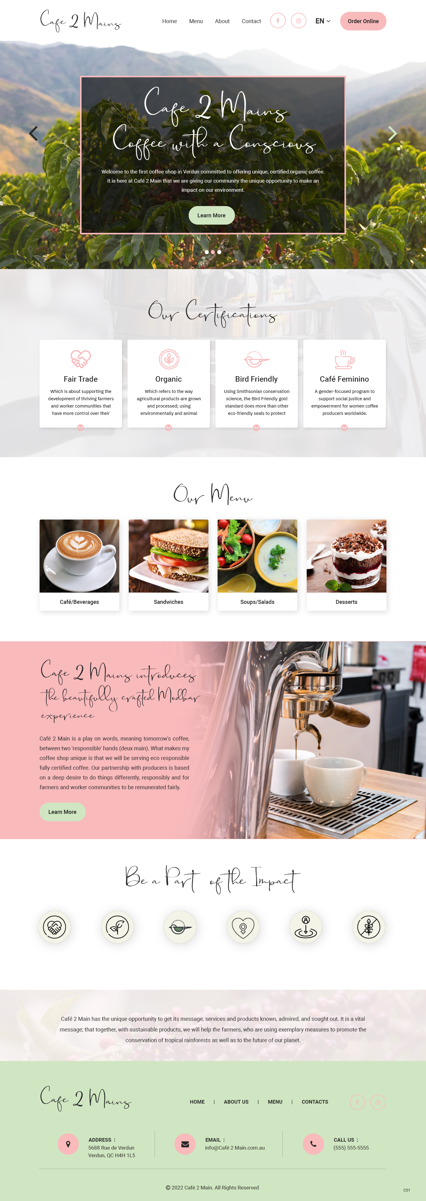 Web Design by pb for Café 2 Main Inc. | Design #29779110