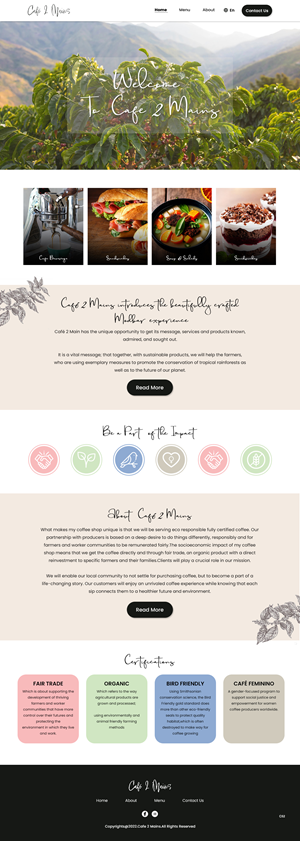 Web Design by pb for Café 2 Main Inc. | Design: #29779111