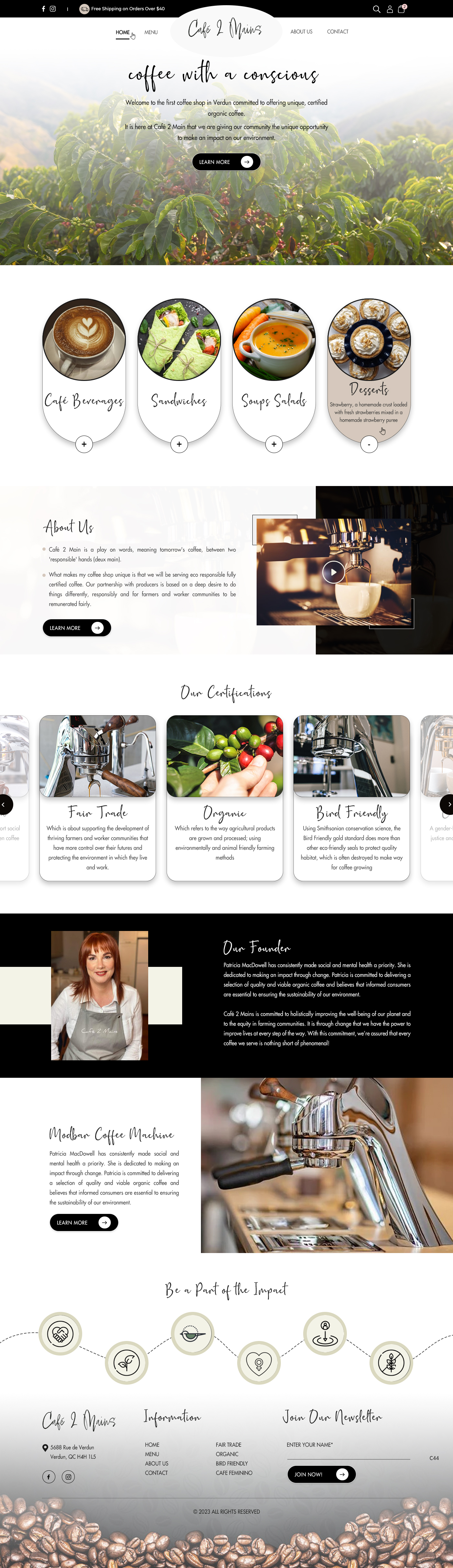 Web Design by pb for Café 2 Main Inc. | Design #29785187