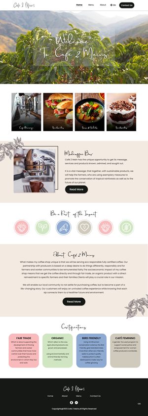 Web Design by pb for Café 2 Main Inc. | Design: #29785188