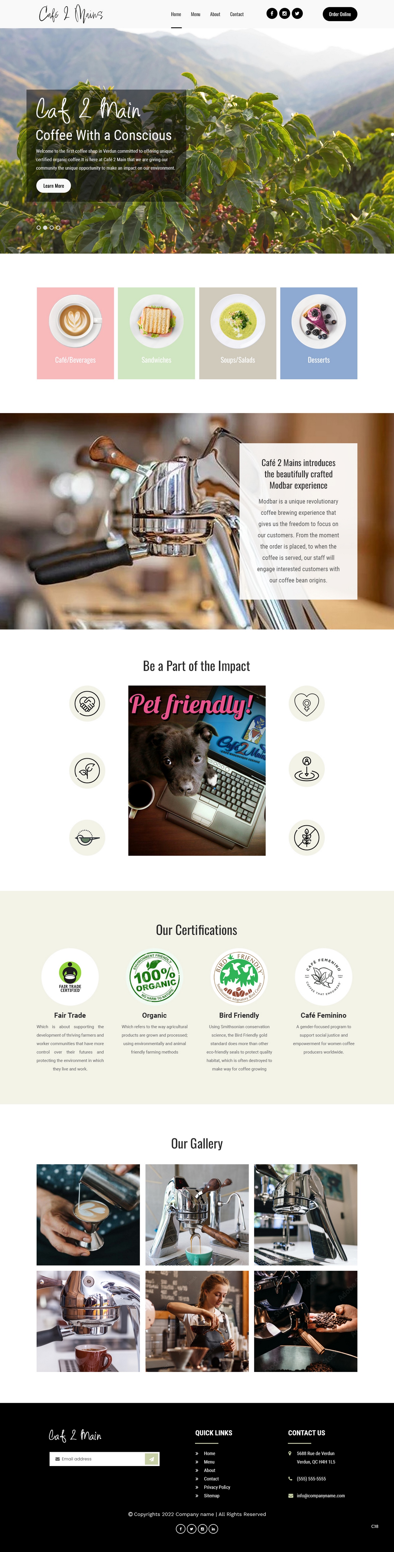 Web Design by pb for Café 2 Main Inc. | Design #29791185