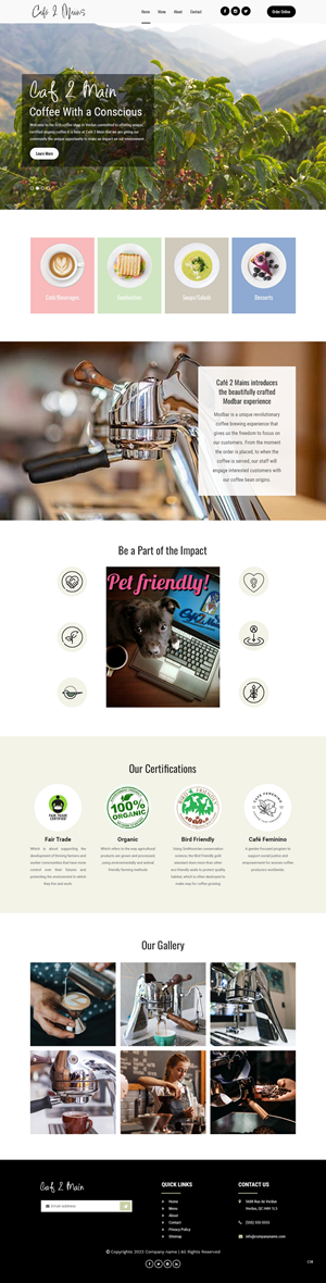 Web Design by pb for Café 2 Main Inc. | Design: #29791185