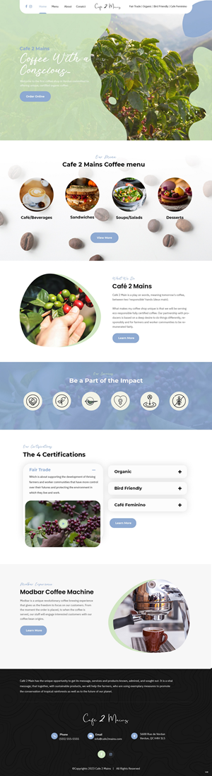Web Design by pb for Café 2 Main Inc. | Design: #29791186