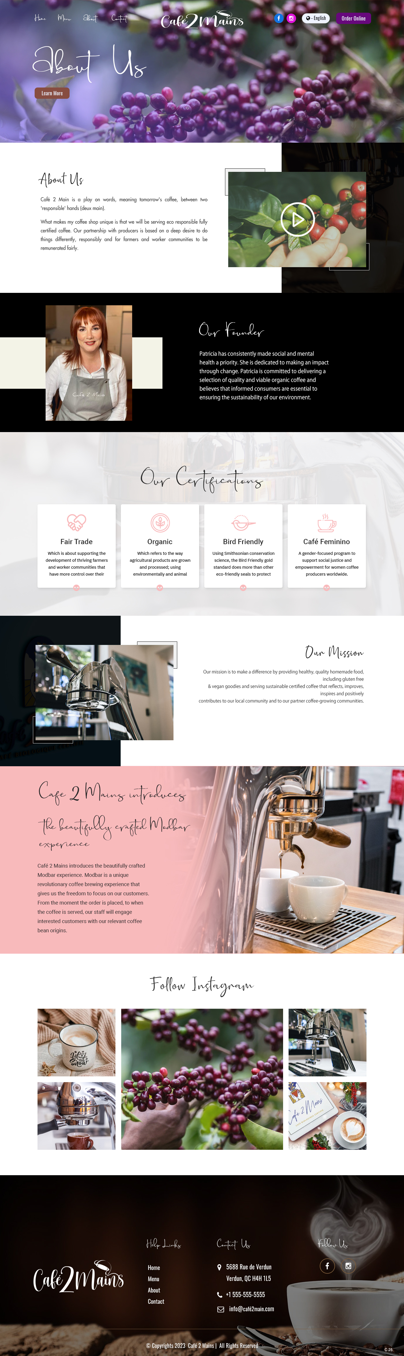 Web Design by pb for Café 2 Main Inc. | Design #29860701