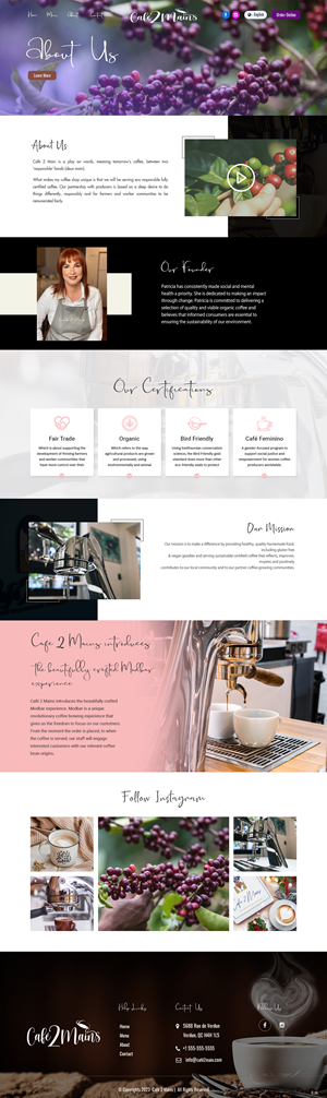 Web Design by pb for Café 2 Main Inc. | Design: #29860701