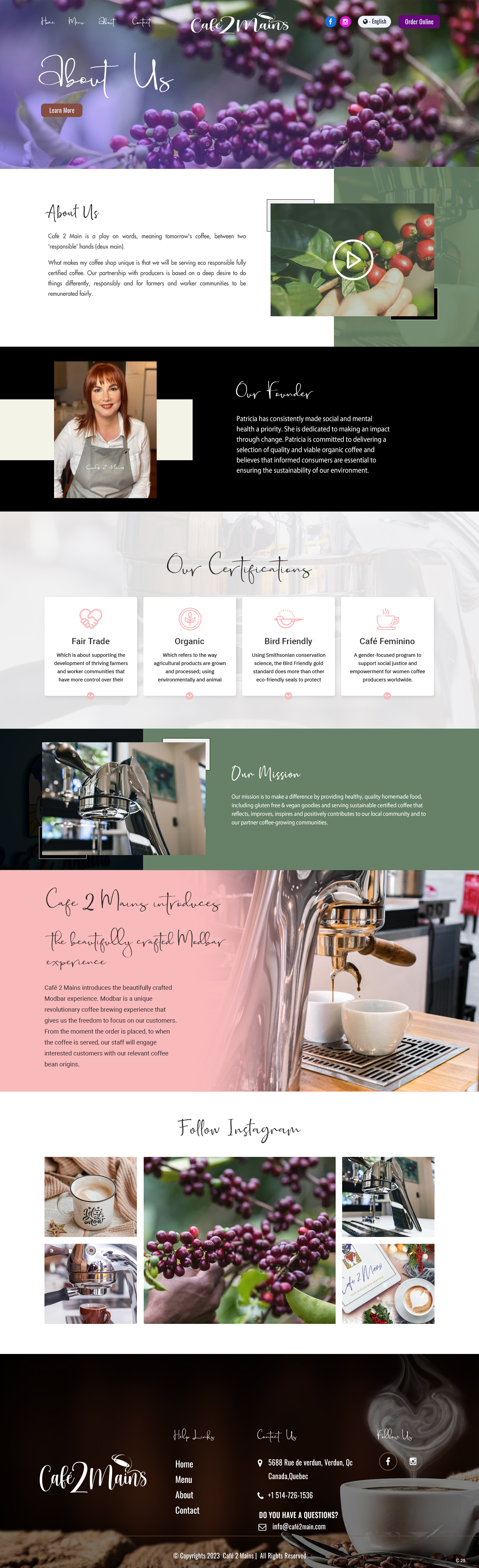 Web Design by pb for Café 2 Main Inc. | Design #29866771