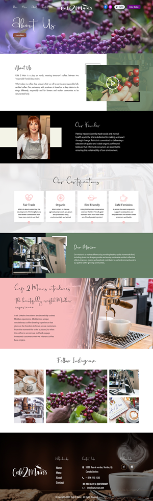 Web Design by pb for Café 2 Main Inc. | Design: #29866771