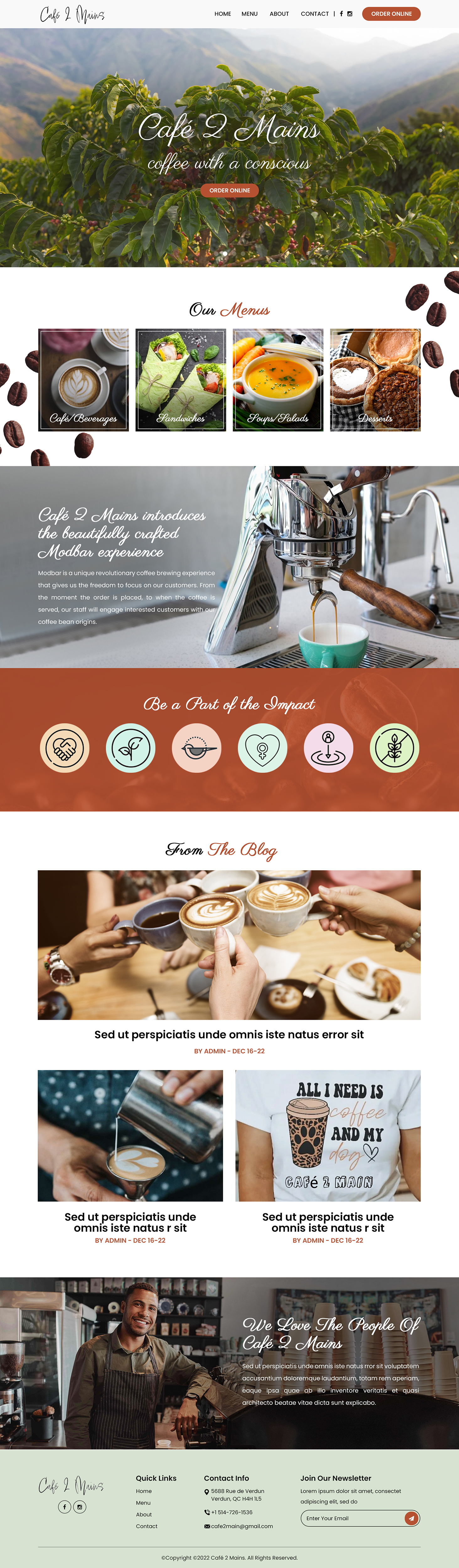 Web Design by Titan Eagle for Café 2 Main Inc. | Design #29692176