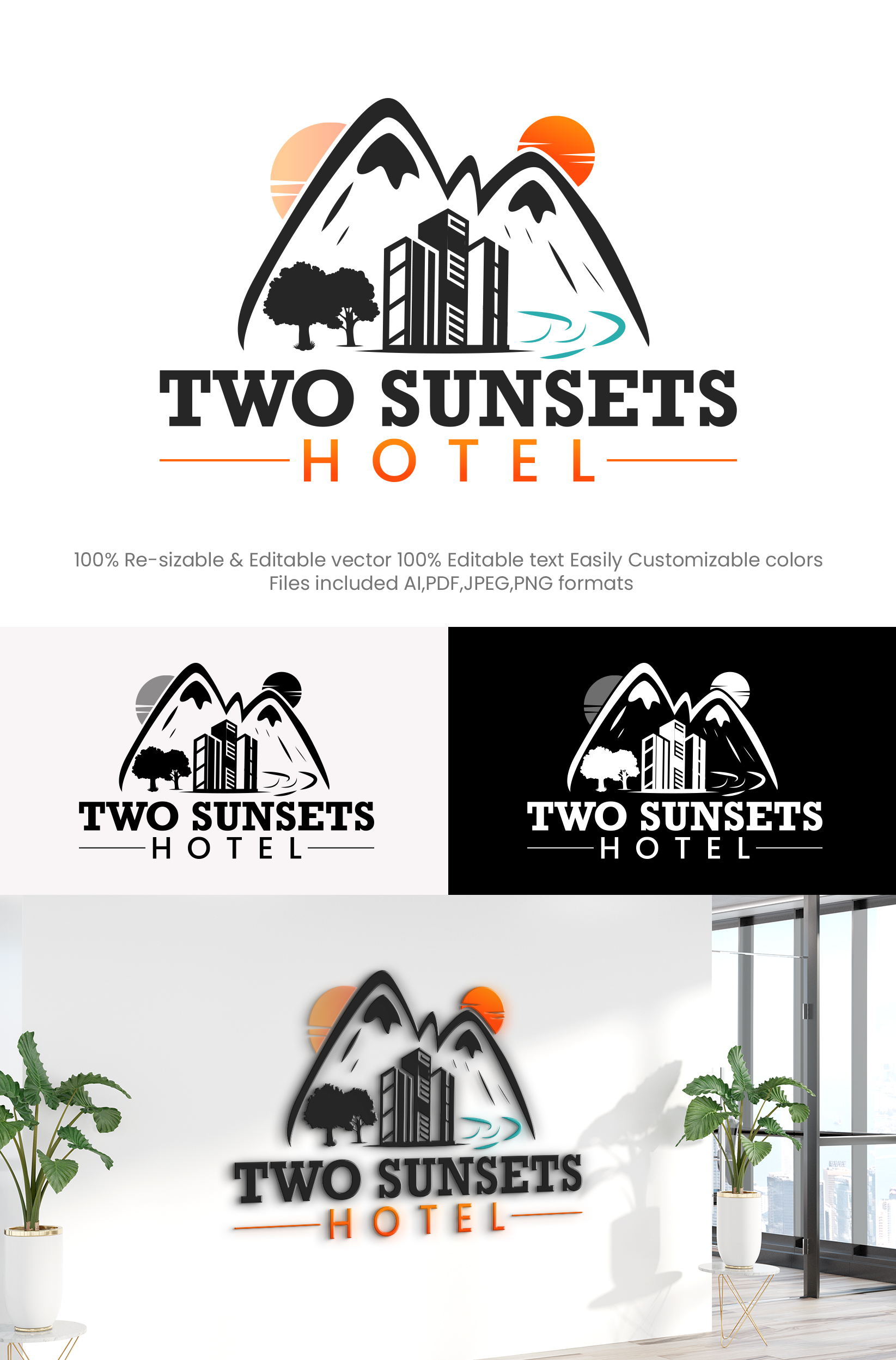 Logo Design by Design Athics for Two Sunsets Hotel | Design #29695787