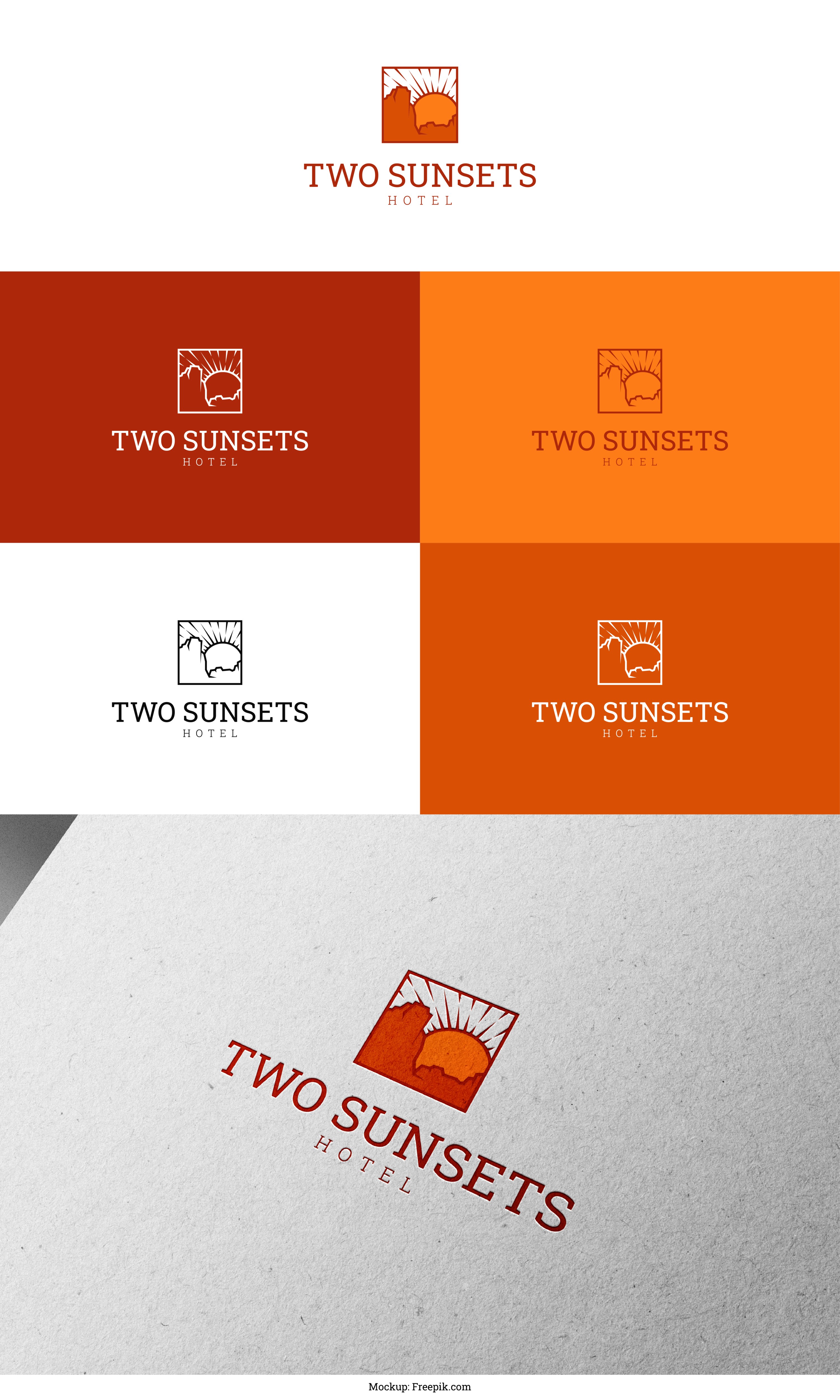 Logo Design by ALMANAL GRAPHICS for Two Sunsets Hotel | Design #29688587