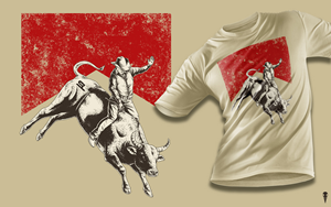 Western rank horse/buffalo. GRITTY but CLASSY design.