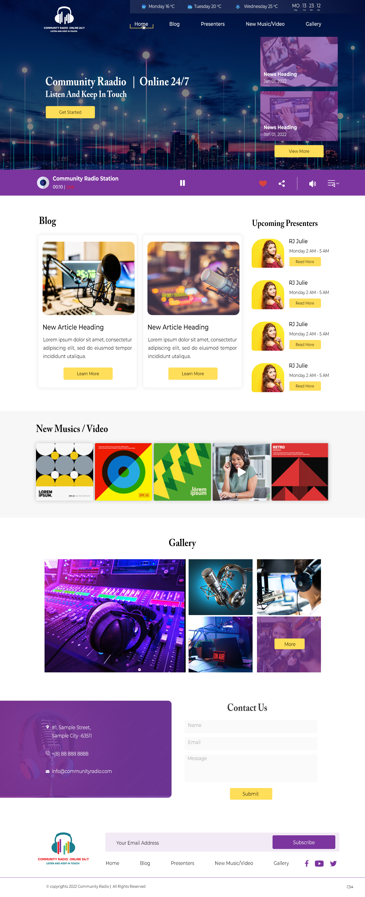 Web Design by pb for Community Radio . Online 24/7 | Design #29714998