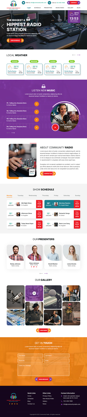 Web Design by sai.designer87 for Community Radio . Online 24/7 | Design: #29719563