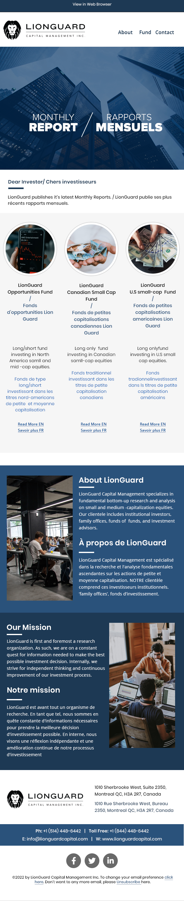 Email Marketing Design by Expert Designer for LionGuard Capital Management Inc. | Design #29705945