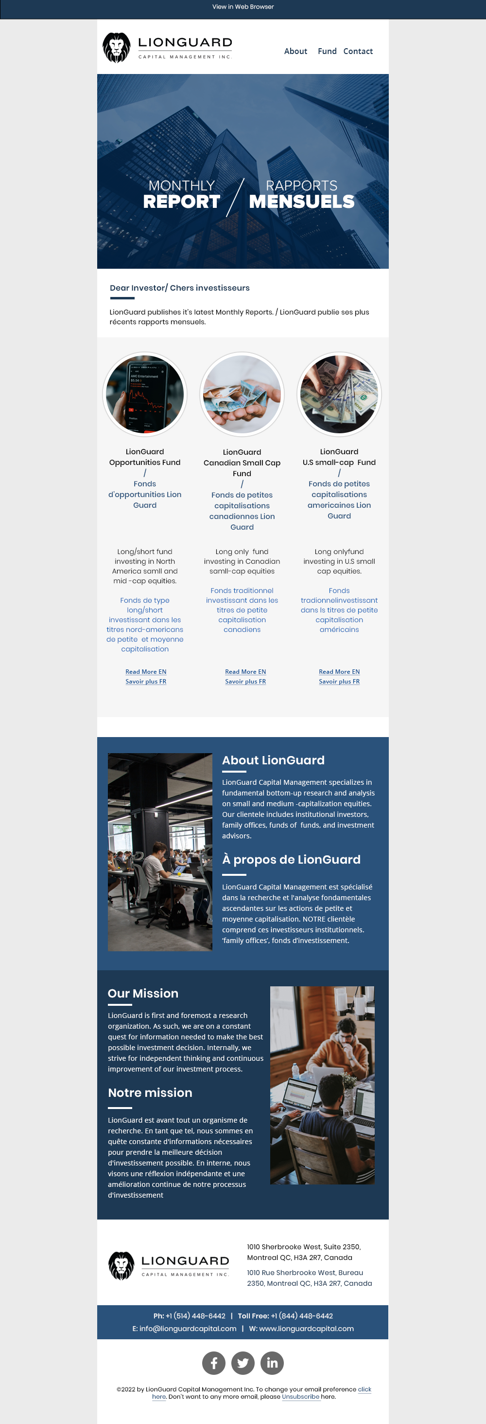 Email Marketing Design by Expert Designer for LionGuard Capital Management Inc. | Design #29705946