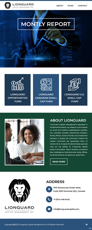 Diseño de Mercadeo por Correo Electrónico por pb para LionGuard Capital Management Inc. | Diseño: #29702897