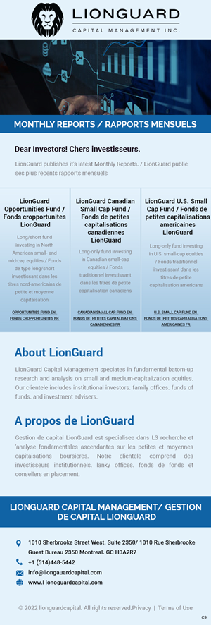 Diseño de Mercadeo por Correo Electrónico por pb para LionGuard Capital Management Inc. | Diseño: #29703008