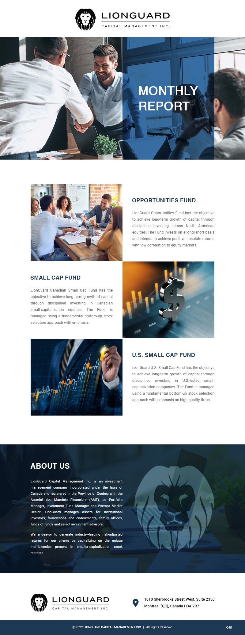 Diseño de Mercadeo por Correo Electrónico por pb para LionGuard Capital Management Inc. | Diseño #29703009