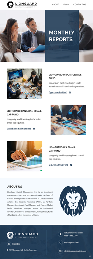 Diseño de Mercadeo por Correo Electrónico por pb para LionGuard Capital Management Inc. | Diseño: #29708695