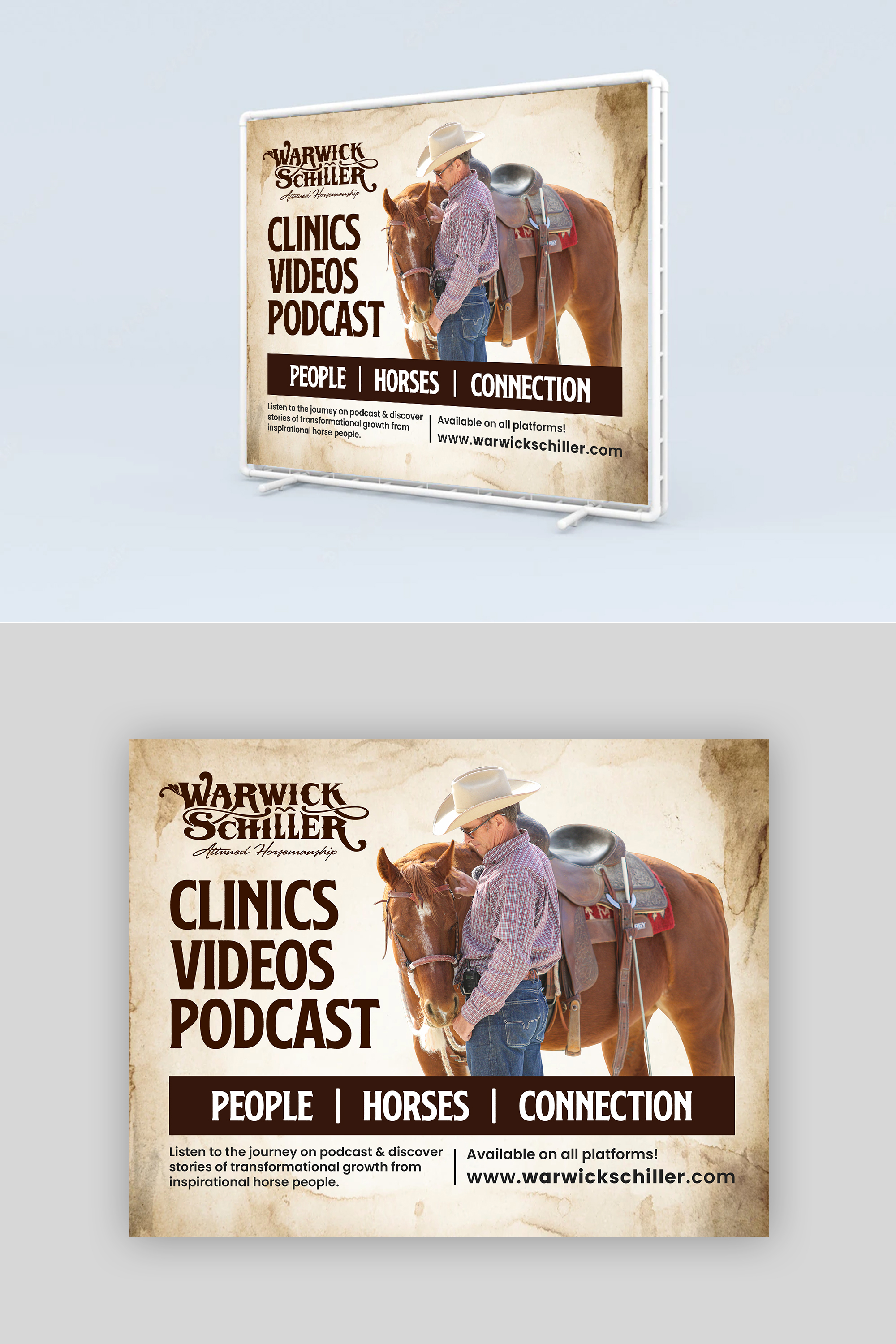 Design de Stand d'Exposition par debdesign pour Warwick Schiller Attuned Horsemanship | Design #29701935