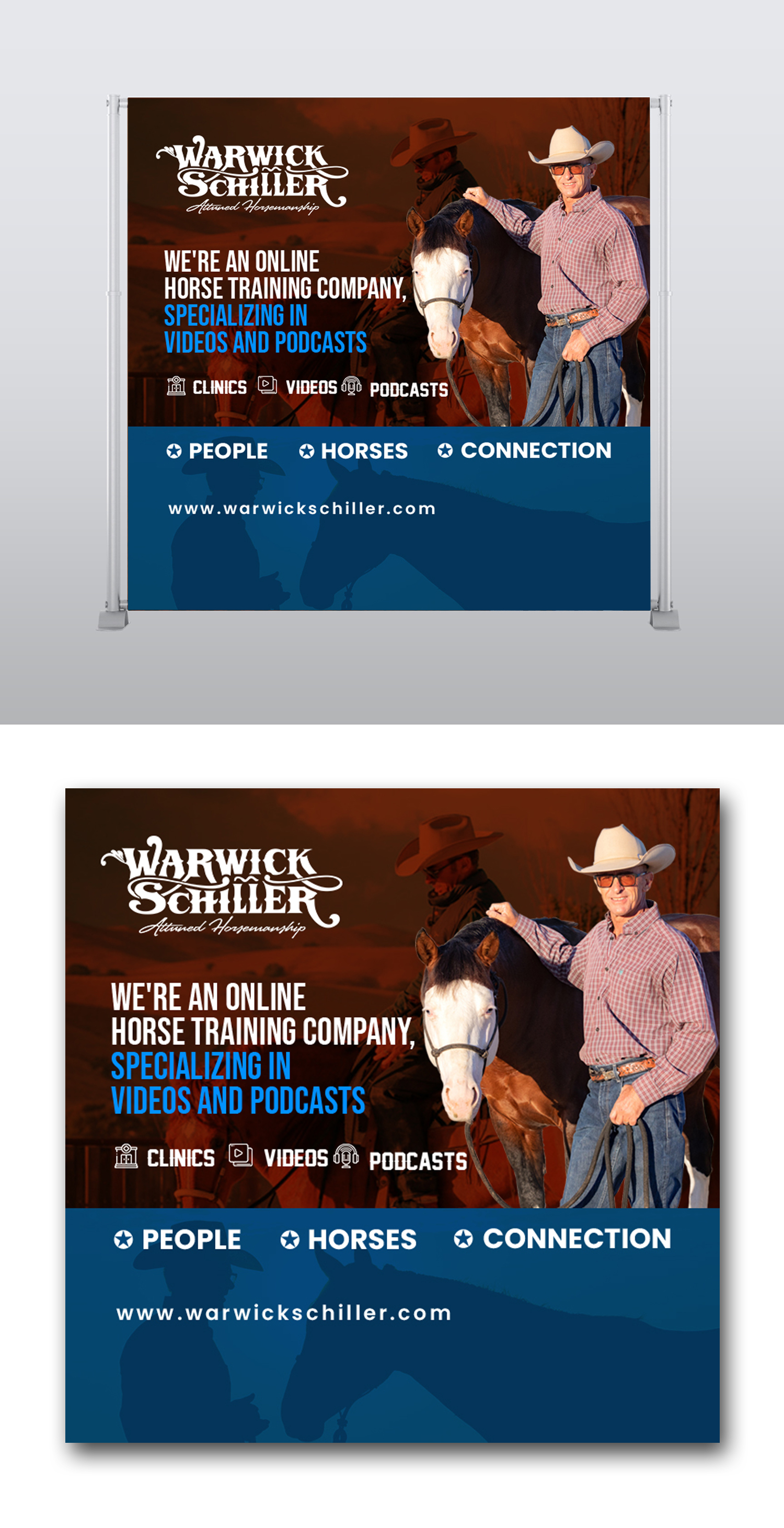 Design de Stand d'Exposition par debdesign pour Warwick Schiller Attuned Horsemanship | Design #29702675