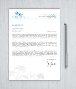 Letterhead Design by artbitin for Serenity Realty | Design: #29706154