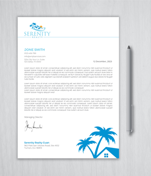 Letterhead Design by artbitin for Serenity Realty | Design: #29706155