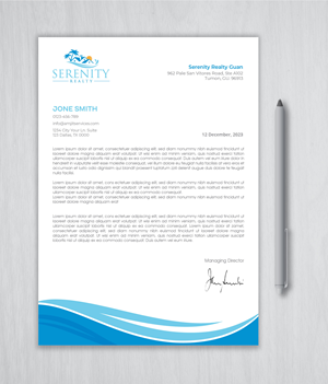 Letterhead Design by artbitin for Serenity Realty | Design: #29706157